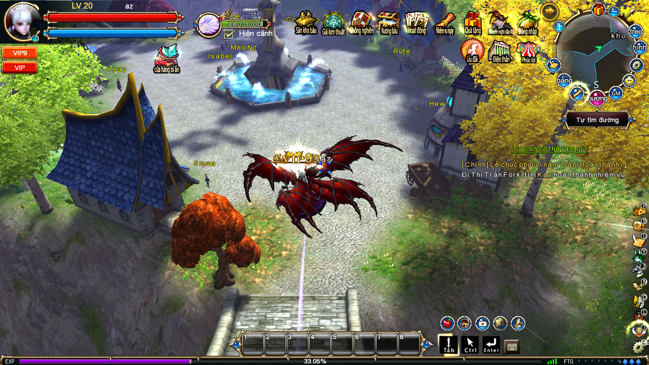 T&iacute;nh năng bay với c&aacute;nh trong DBO